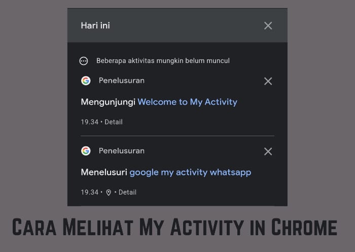Cara Melihat My Activity in Chrome